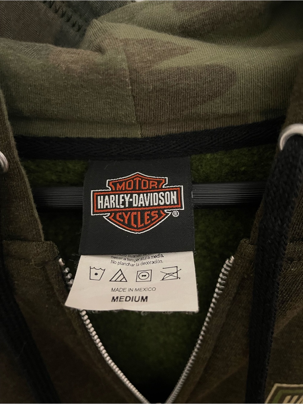 Harley-Davidson Olive Green Military Field Hoodie Jacket